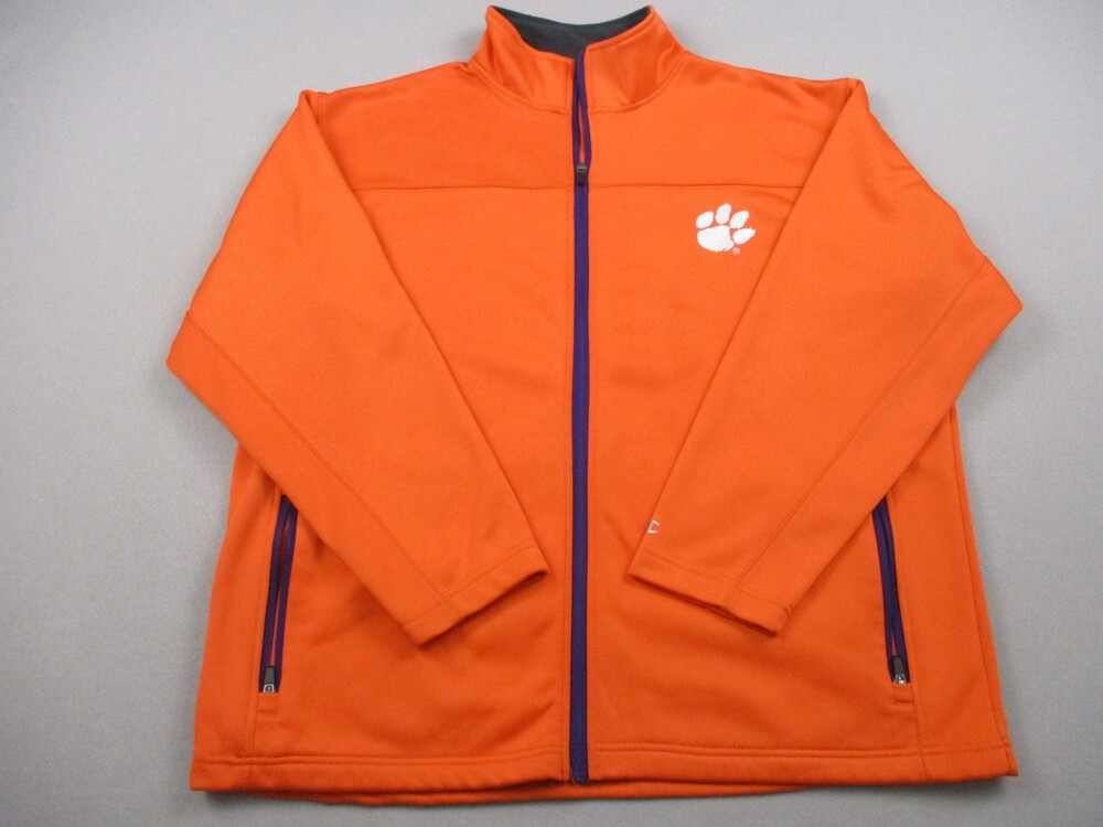 Clemson Tigers Jacket Men Extra Large Orange Champion Windbreaker Paw Logo XL